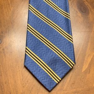 Brooks Brothers blue and yellow silk tie